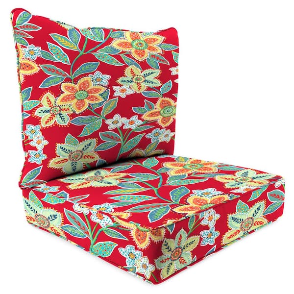 Jordan Manufacturing 46.5 in. L x 24 in. W x 6 in. T Outdoor Deep Seating Chair Seat and Back Cushion Set in Leathra Red