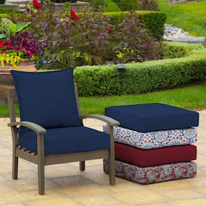 24 in. x 24 in. 2-Piece Deep Seating Outdoor Lounge Chair Cushion in Sapphire Blue Leala