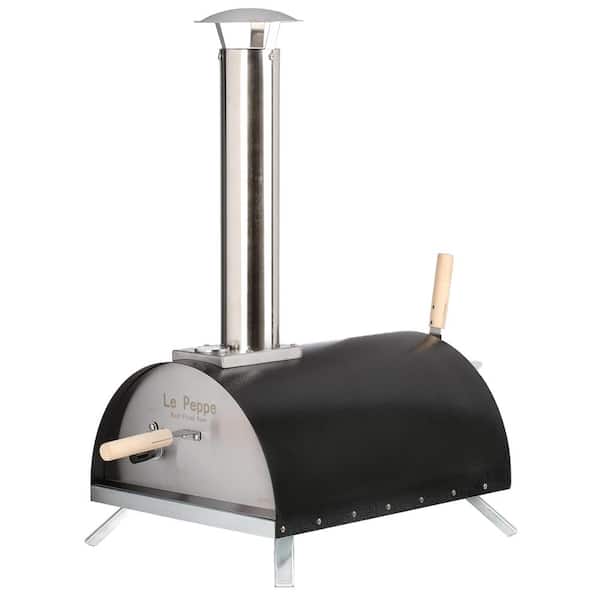 WPPO Le Peppe Portable Wood Fired Outdoor Pizza Oven in Black