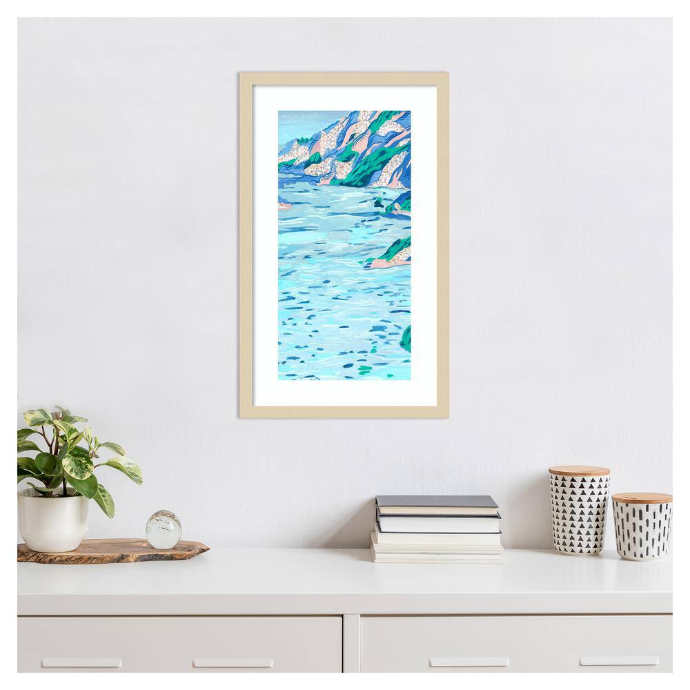 Melissa Wang Coastal Expressionism Framed Graphic Art Print, 15" x 25", Natural
