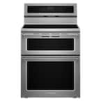 6.7 cu. ft. Double Oven Electric Induction Range with Self-Cleaning Convection Oven in Stainless Steel