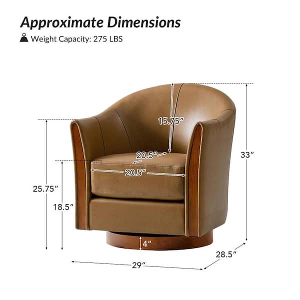 JAYDEN CREATION Cristina Camel 29 in. W Transitional Genuine