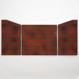 Vintage Red Ceramic 3-Piece Fiber Brick Panel for 450 Series Outdoor Fireplace Insert