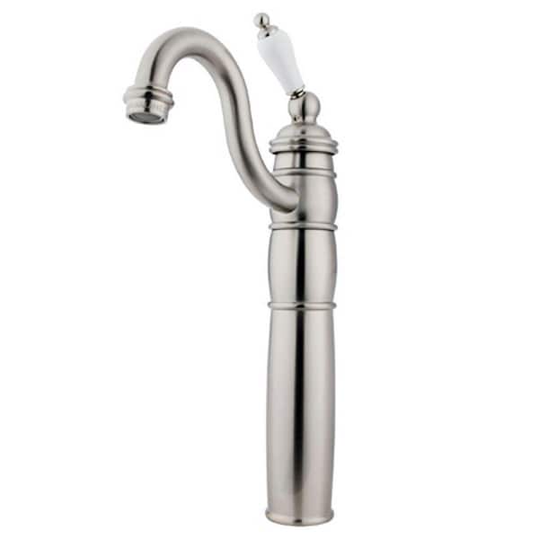 Kingston Brass Victorian Single Hole Single-Handle High-Arc Vessel Bathroom Faucet in Brushed Nickel