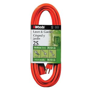 25 ft. 16/3 SJTW Outdoor Medium-Duty Extension Cord, Orange