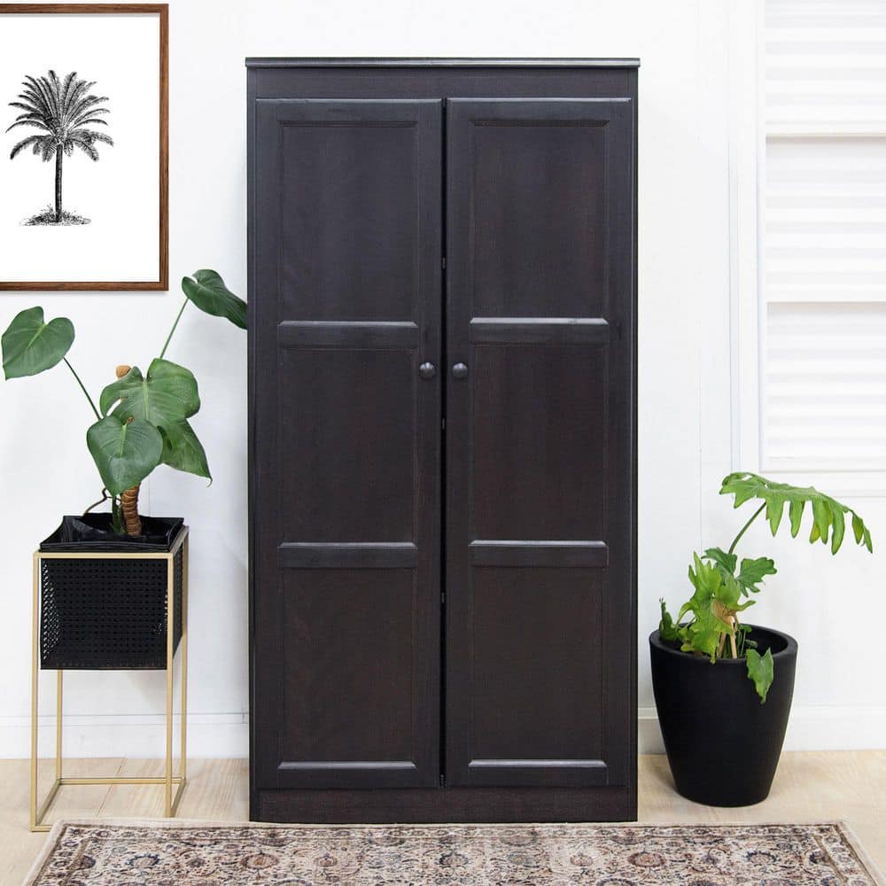 Concepts In Wood 60 in. Espresso Wood 4-shelf Standard Bookcase