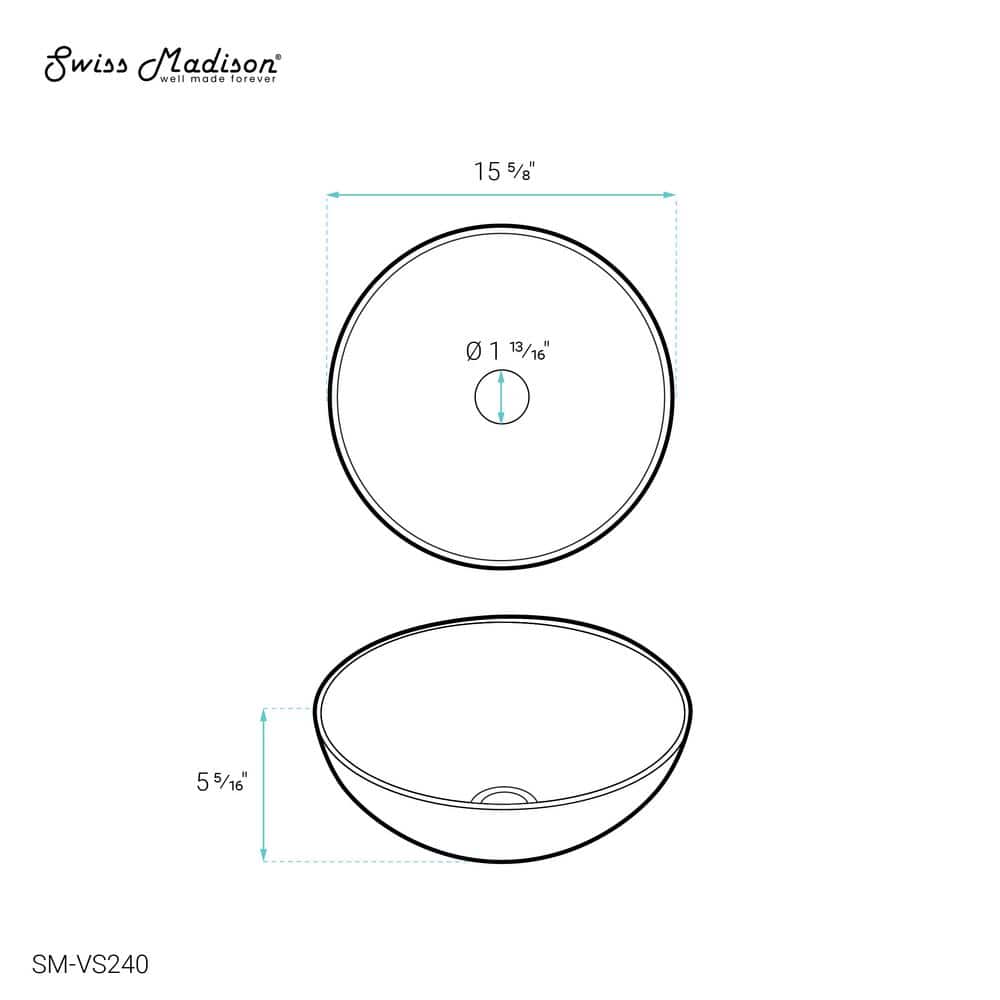 Minimalist White Ceramic Above-Counter Vessel Sink