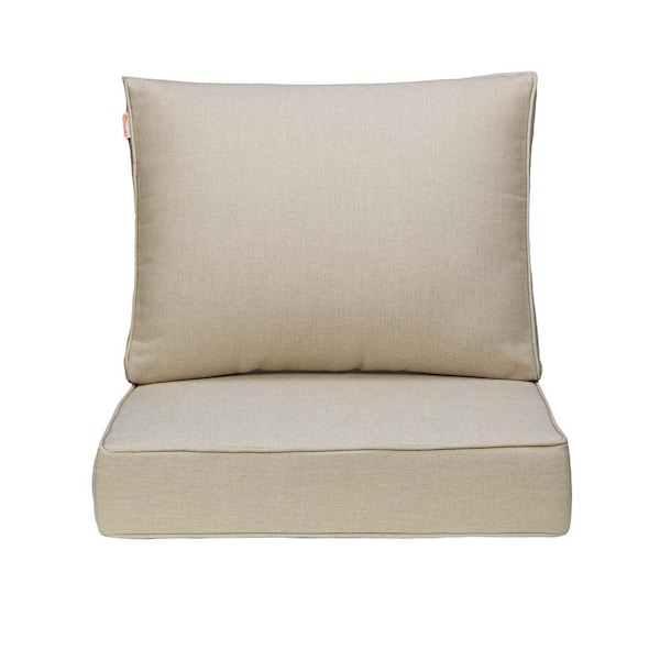 Uixe Outdoor Chair Cushions 2-Piece 22 x 24 plus 18 x 23 In. Deep Seat ...