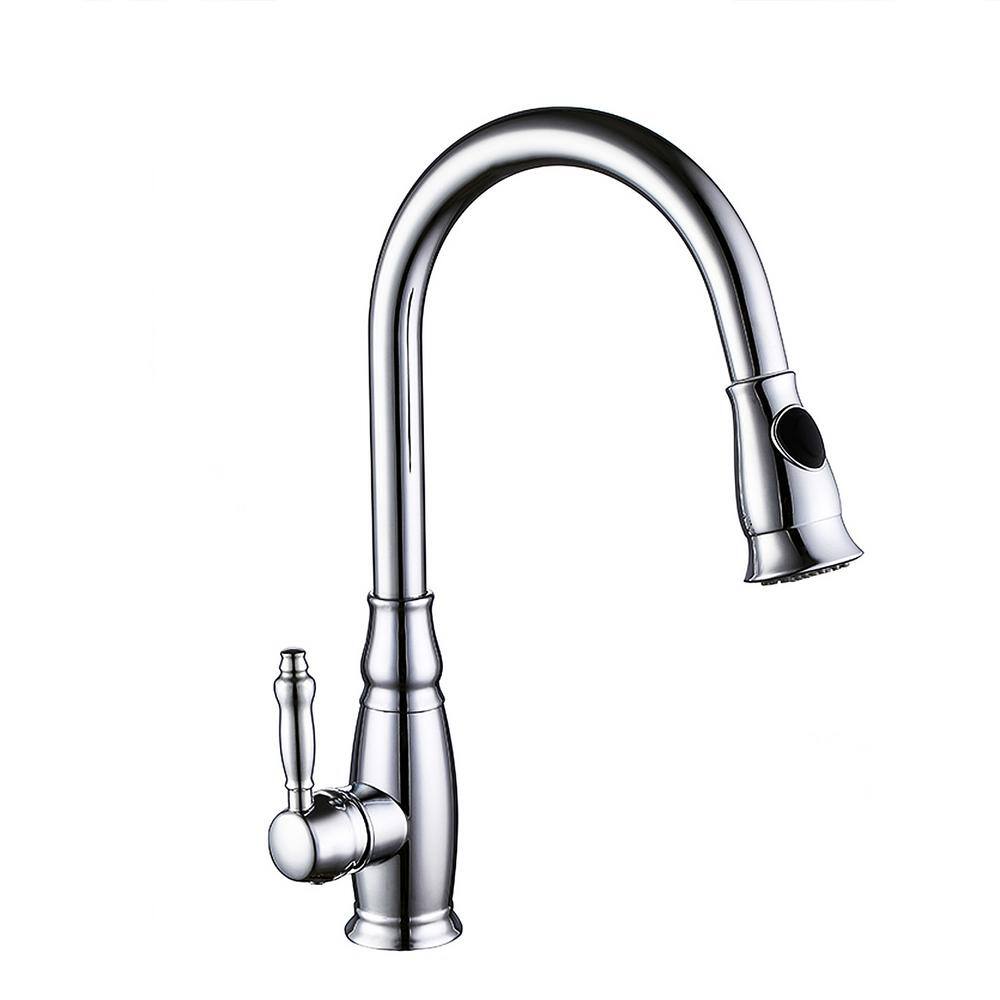 Satico Single Handle Pull Out Sprayer Kitchen Faucet in Chrome XL8813F ...