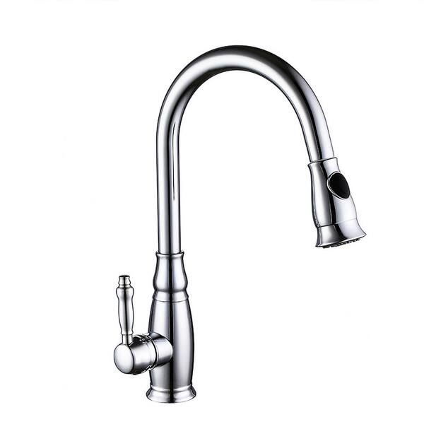 Satico Single Handle Pull Out Sprayer Kitchen Faucet in Chrome XL8813F ...