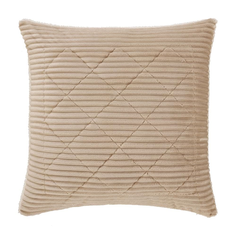 Emmett Beige Solid Polyester Euro Sham 26 in. L X 26 in. W