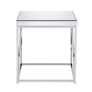 Evelyn Chrome Mirror Top End Table