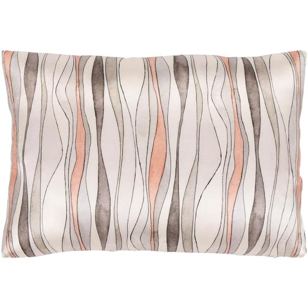 Livabliss Brydges Peach Graphic Polyester 19 in. x 19 in. Throw Pillow
