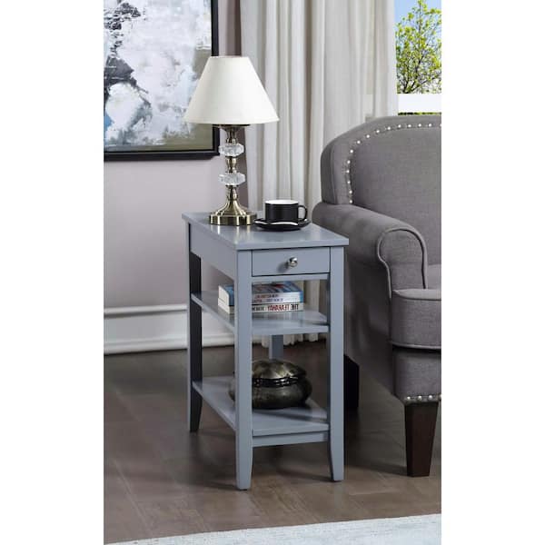 Convenience Concepts American Heritage 11.25 in.(W) Gray 24 in.(H) Rectangle Wood End Table with Three Tiers