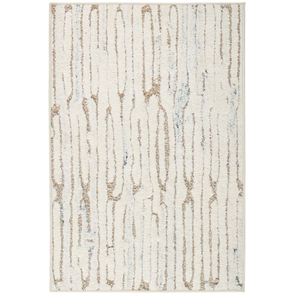 DASH & ALBERT Malone Machine Washable Oatmeal 8 ft. x 10 ft