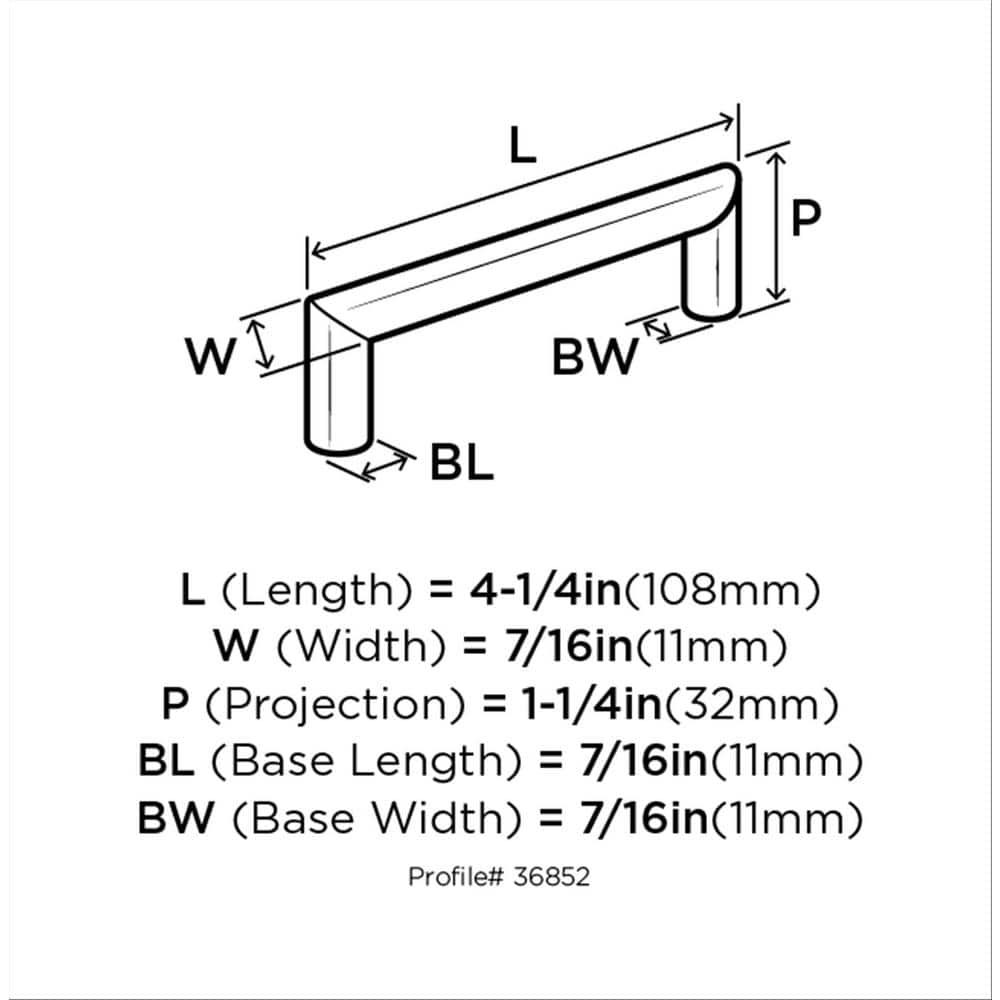 Polished Chrome Modern Cabinet Drawer Pull with Mounting Hardware