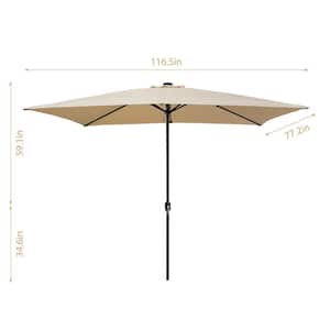 10 ft. Aluminum Market Tilt Patio Umbrella in Tan