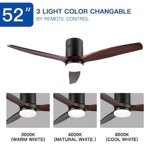 Atalanta 52 in. Indoor Walnut LED Ceiling Fan with Reversible Motor and Dimmable