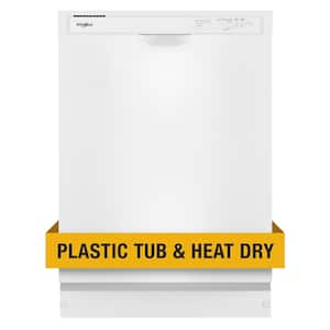 24 in. White Front Control Built-In Tall Tub Dishwasher 120 Volts