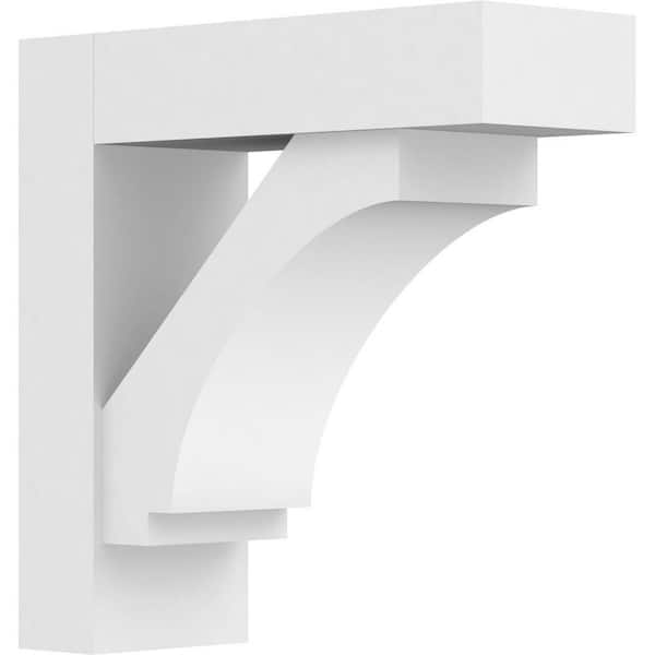Ekena Millwork Standard Imperial 5 in. W x 14 in. H x 14 in. D Signature Urethane Polyurethane Bracket With Block Ends