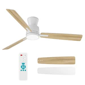 S3 Series 52 in.Indoor White Ceiling Fan, with Dimmable LED Light and Bedroom Mood Light, Reversible Blades and DC Motor