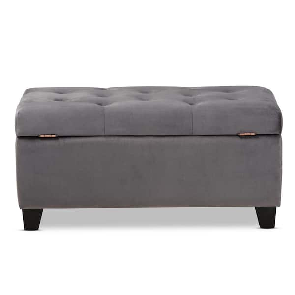 Baxton Studio Michaela Grey Storage Ottoman 162 10458 HD The