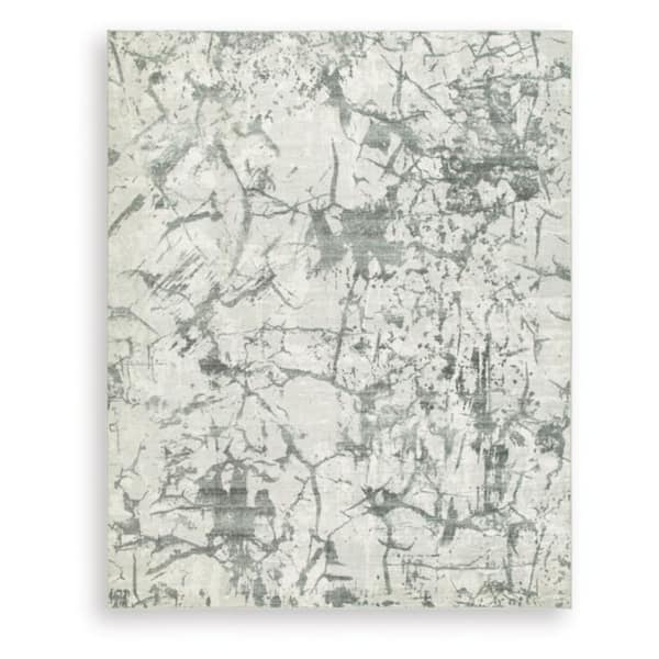 Tobinbury 8 ft. x  10 ft. Beige/Light Gray Abstract Washable Area Rug