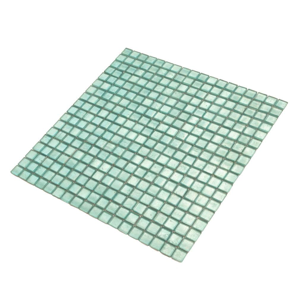 Skosh Pine Green Glossy Glass Mosaic Wall and Floor Tile