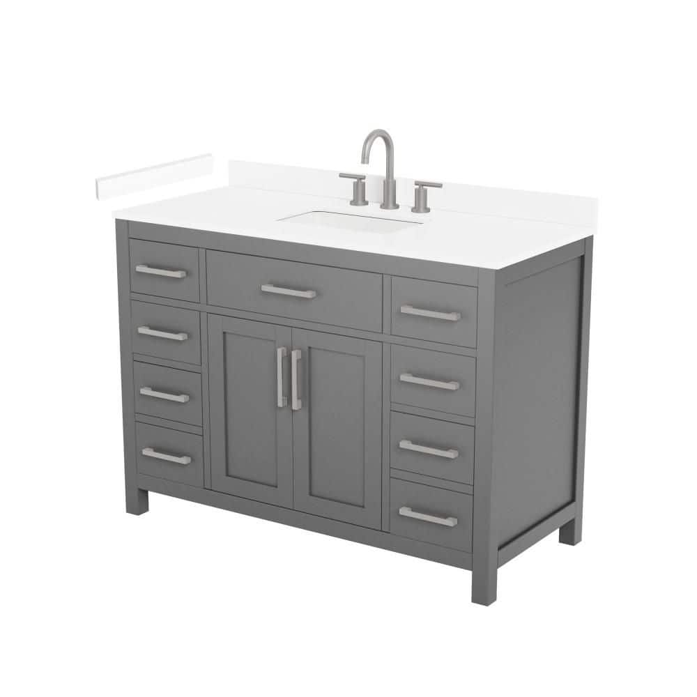 Beckett 48 in. Single Freestanding Dark Gray Bath Vanity with Top price history on PriceWatchPro