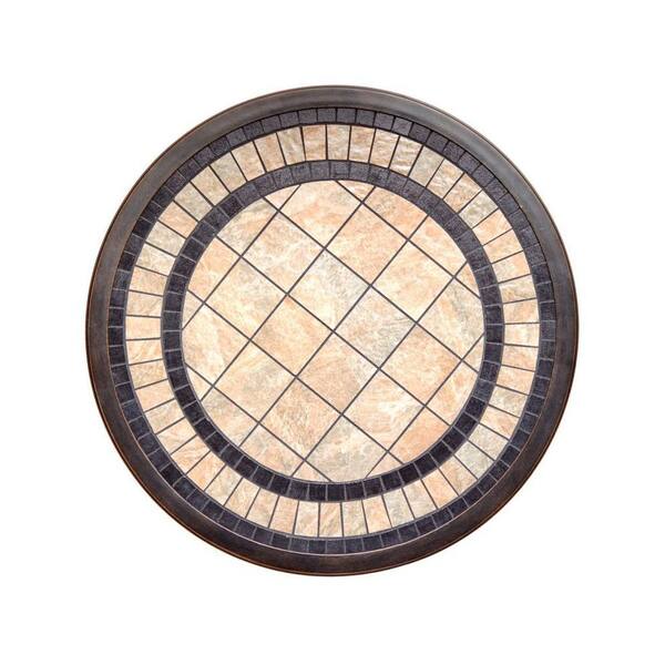 Mondawe Jade Dark Gold Round Aluminum 28 in. H Outdoor