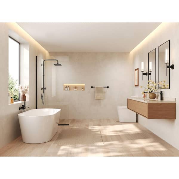 YAWWALK 3-Spray Rectangular 13.5 in. Shower Head Wall Bar Shower