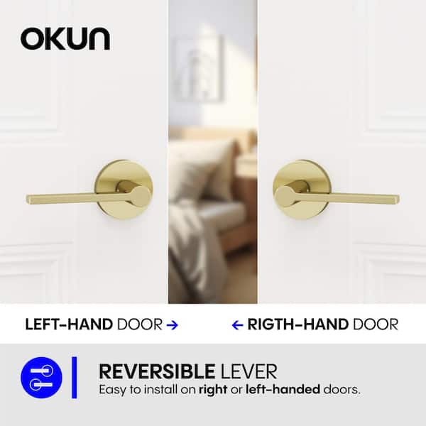 Okun Muse Metal Brushed Champagne Gold Dummy Door Handle with