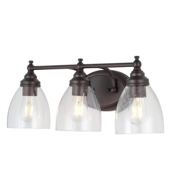 Marais 22.5 in. 3-Light Metal/Glass Oil Rubbed Bronze LED Wall Sconce