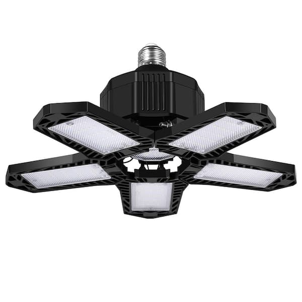 CIPACHO 80-Watt Integrated LED Black PC Material Deformable Foldable Garage White Chandelier (2-Piece)