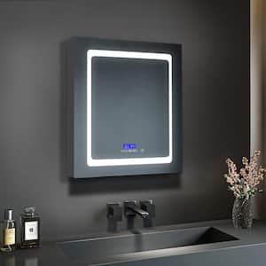 Bracciano 24 in. W x 32 in. H Surface-Mount LED Mirror Medicine Cabinet with Defogger