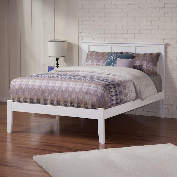 AFI Madison King Platform Bed with Open Foot Board in White