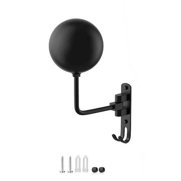 Helmet Hanger Wall Mount 6.3 in. Black Aluminum 180° Swivel with Double Hooks for Motorcycle Bike Gear