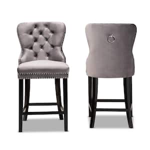 Howell 26.in Grey and Espresso brown Counter Stool (Set of 2)