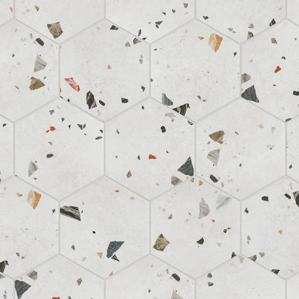 Sonar Hex White 9 in. x 10 in. Porcelain Floor and Wall Tile (6.89 sq. ft./Case)