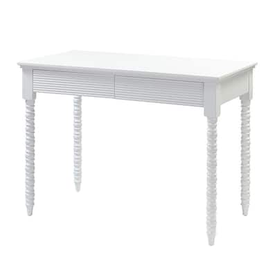 Louis 42 in. White Office Writing Desk with Wooden Frame