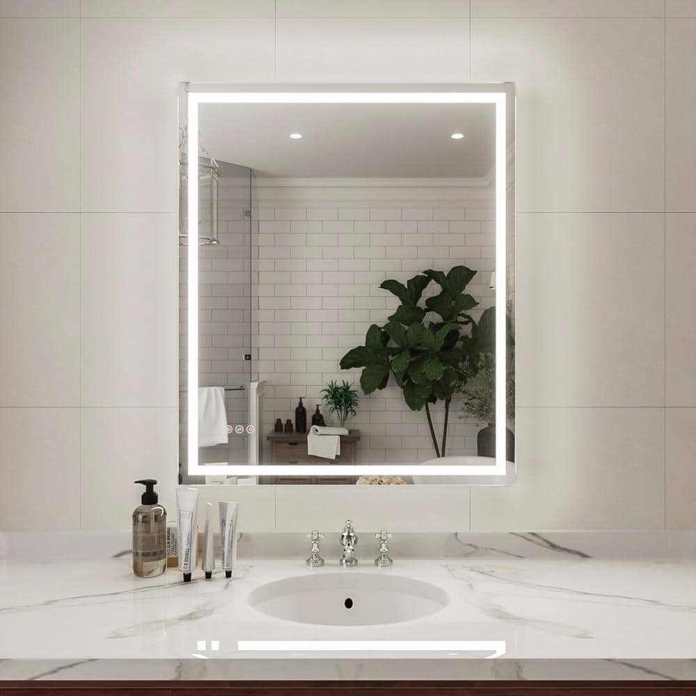 Claro 30 in. W x 36 in. H Rectangular Frameless LED Wall Bathroom Vanity Mirror in Silver price history on PriceWatchPro