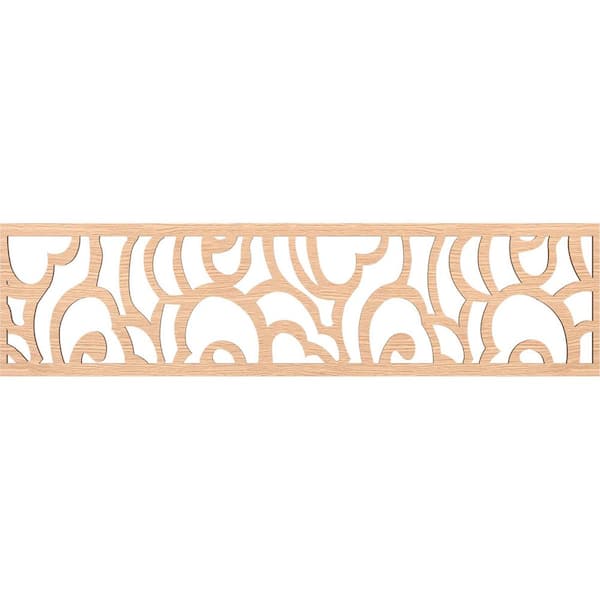 Ekena Millwork Springfield Fretwork 0.25 in. D x 47 in. W x 12 in. L Red Oak Wood Panel Moulding