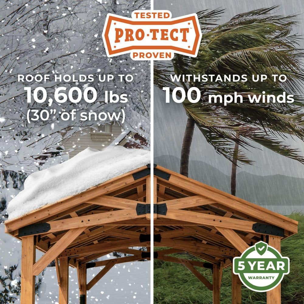 Norwood 16x12 Cedar and Steel Outdoor Gazebo