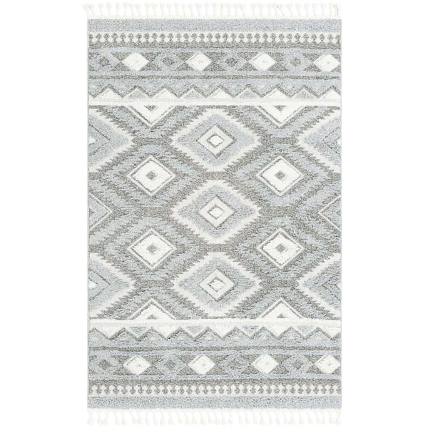 Unique Loom Boho Gigi Gray 5 ft. 3 in. x 8 ft. Area Rug 3188691 - The ...