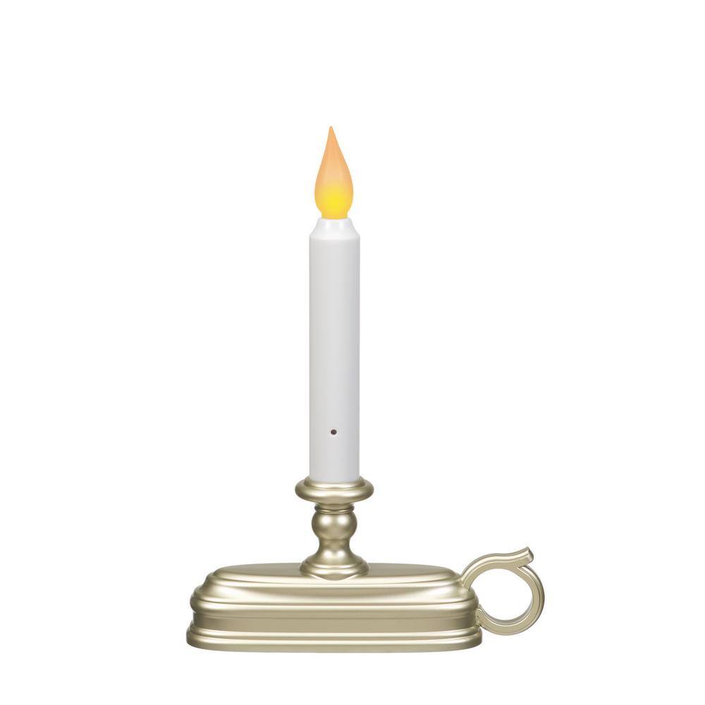Pewter and White LED Flameless Window Candle