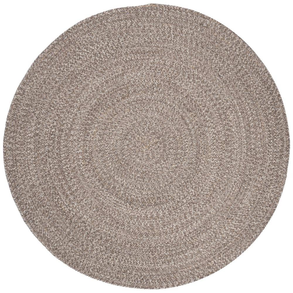 SAFAVIEH Braided Red/Multi 6 ft. x 6 ft. Round Solid Area Rug BRD451Q-6R -  The Home Depot