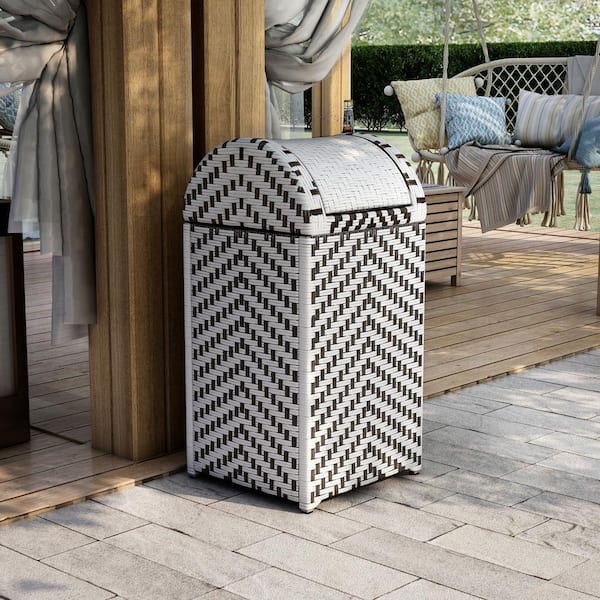 Gabby 16.95 Gal. Black Outdoor Trash Can