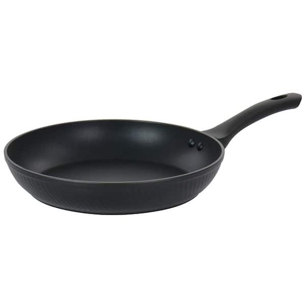 Kono 11 in. Aluminum Nonstick Frying Pan in Black
