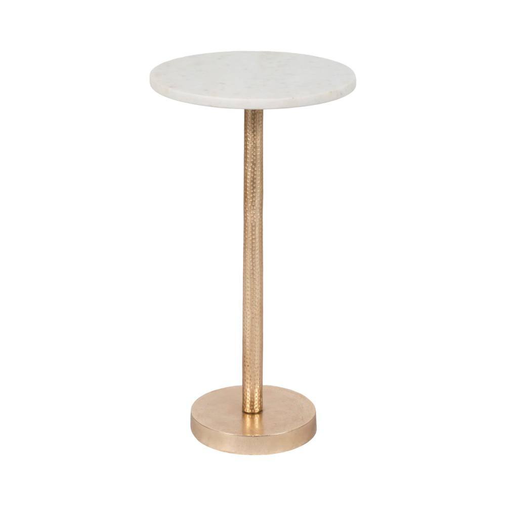 13 in. Silver Round Metal Accent Table - thumbnail 4