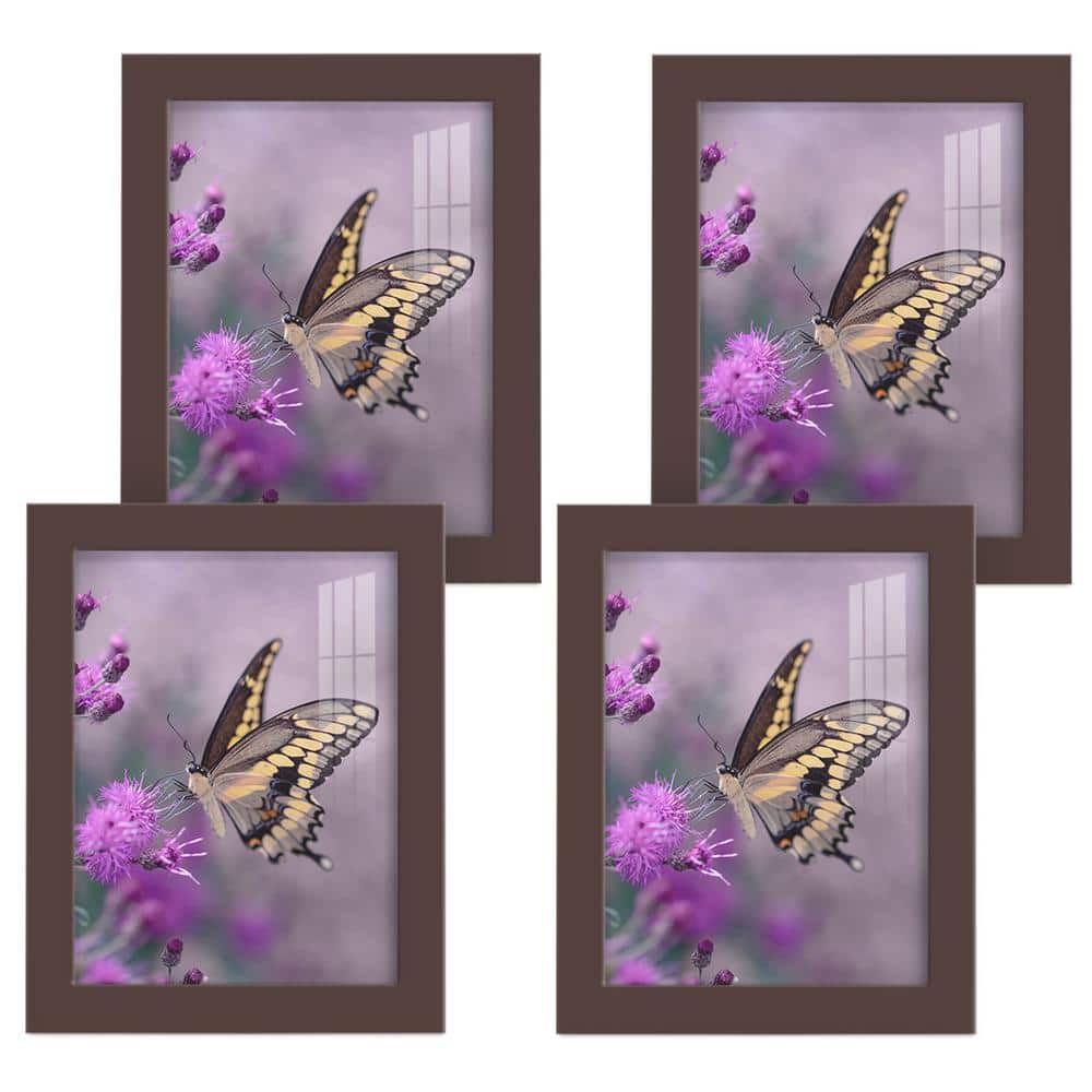 Wexford Home Modern 6 in. x 8 in. Brown Picture Frame (Set of 4) WF006E4 The Home Depot